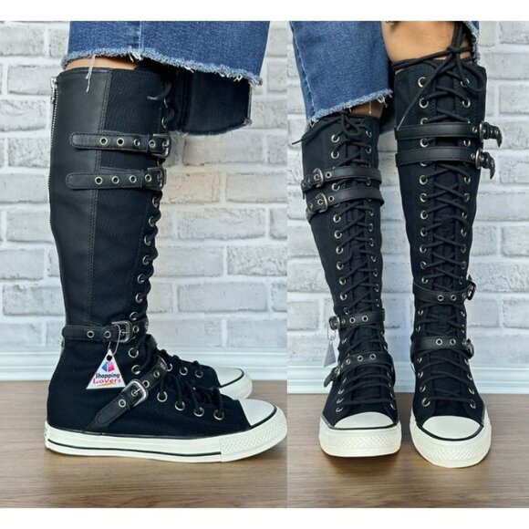 ⭐Converse Chuck Taylor XXHi Leather Straps 6.5 Mens Sneakers Boots Black A16600C - Picture 1 of 9
